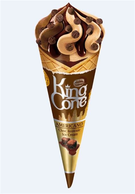 King cone - Instructions. Melt 2 bars of chocolate in the microwave for 30 seconds, stir, then in 15 second increments. Use a small butter knife to line the inside of the cones. Add ice cream to a mixer fitted with the paddle attachment. Add sprinkles or cupcakes and mix until smooth.
